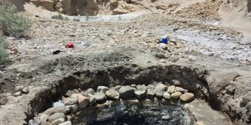 لایروبی حوض آب گرم سد گمپوی فداغ با موفقیت به پایان رسید